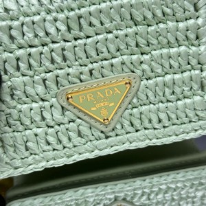 Prada raffia crochet card holder with strap 11.5x8cm Bags