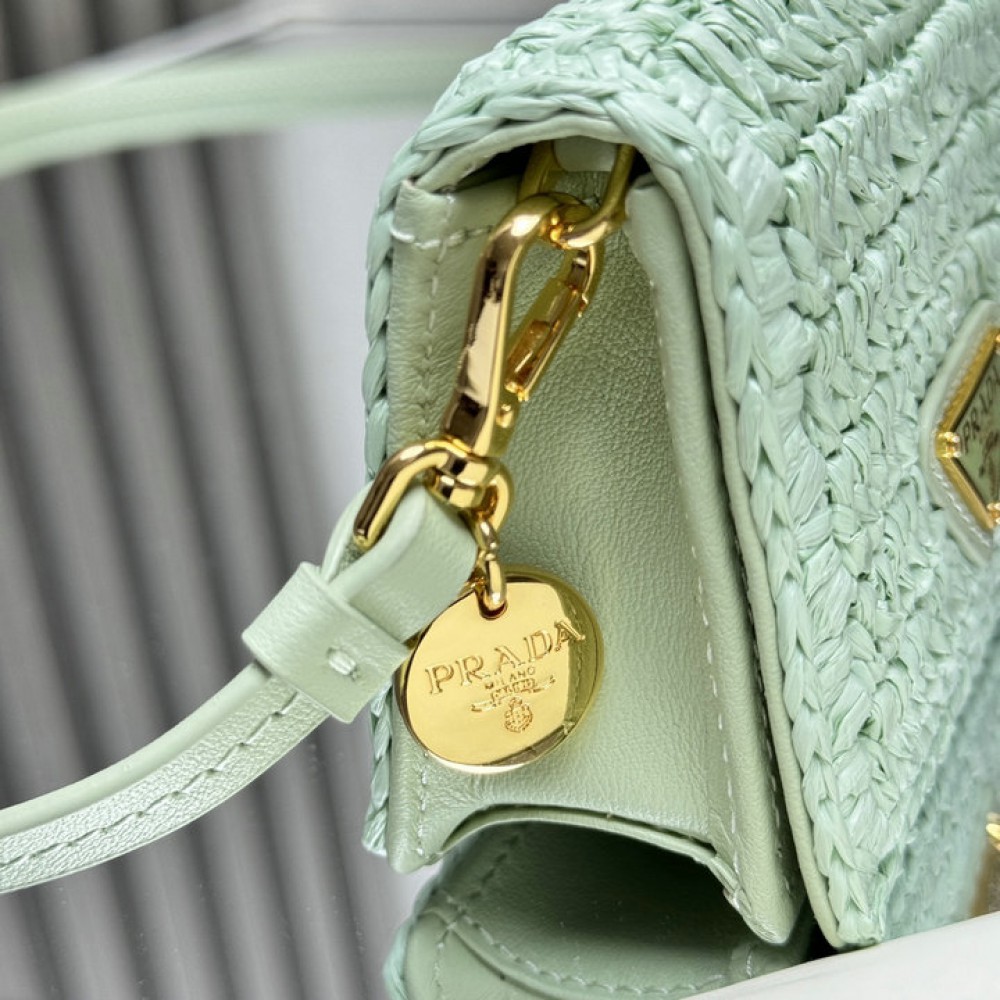 Prada raffia crochet card holder with strap 11.5x8cm Bags