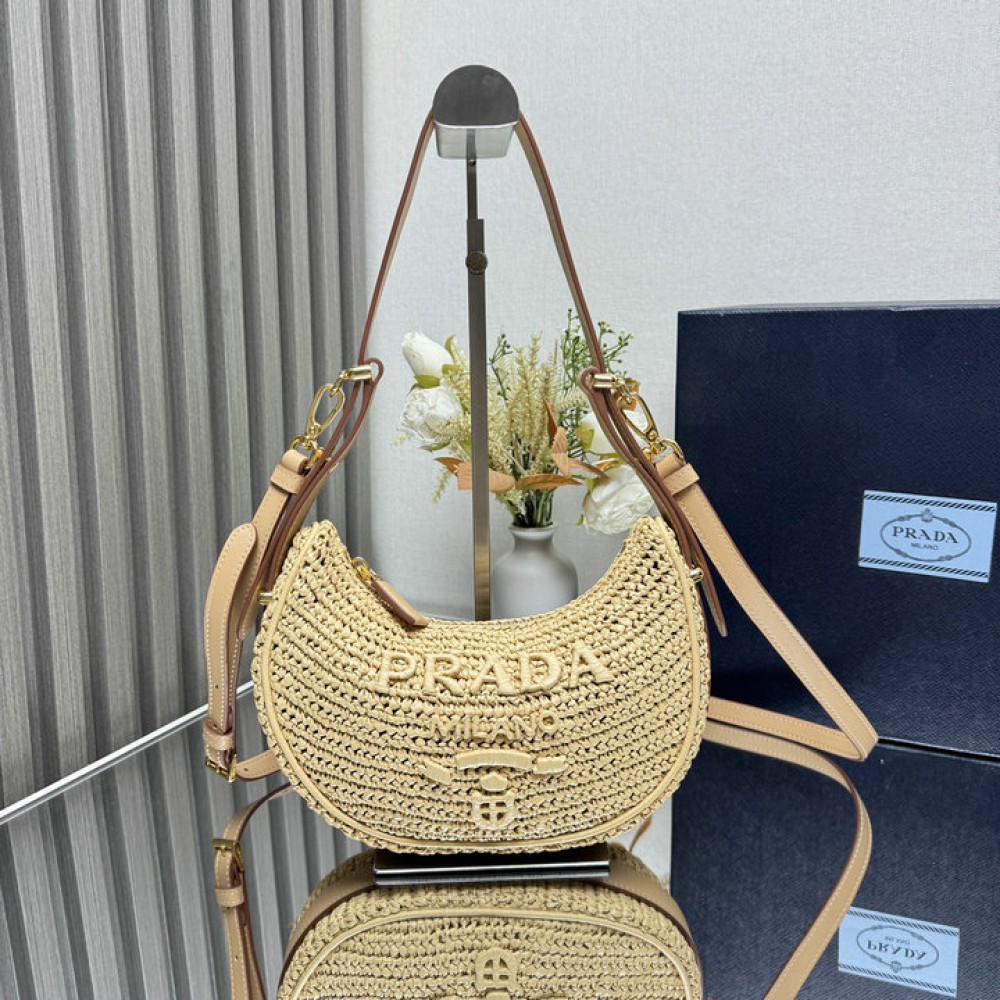 Prada Arqué crochet shoulder bag 22.5x18.5x6cm Bags
