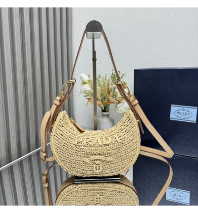 Prada Arqué crochet shoulder bag 22.5x18.5x6cm