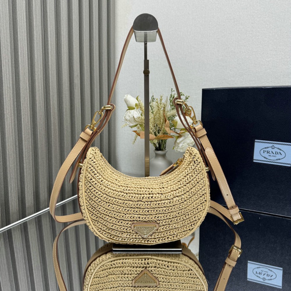 Prada Arqué crochet shoulder bag 22.5x18.5x6cm Bags