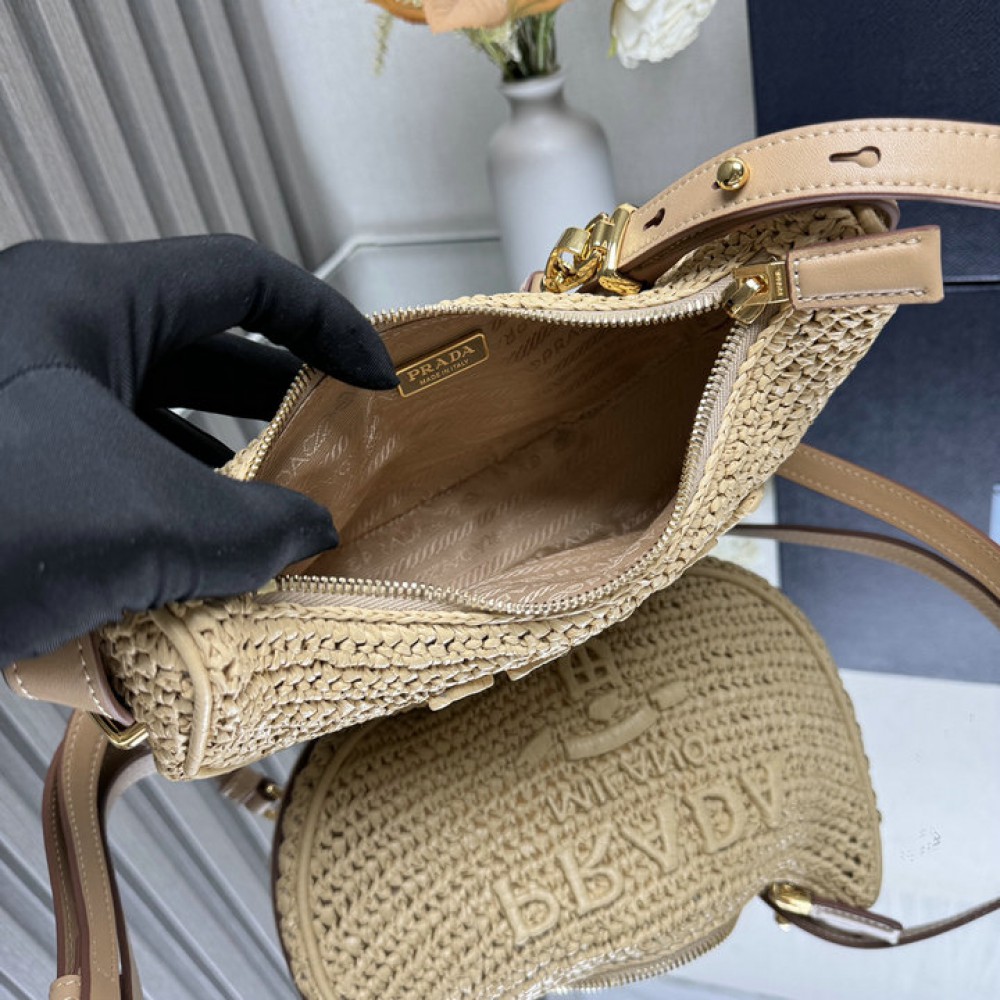 Prada Arqué crochet shoulder bag 22.5x18.5x6cm Bags