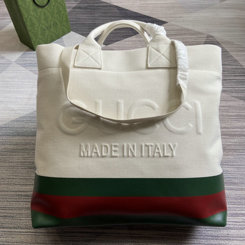 Gucci tote bag with embossed detail in canvas 