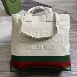 Gucci tote bag with embossed detail in canvas 