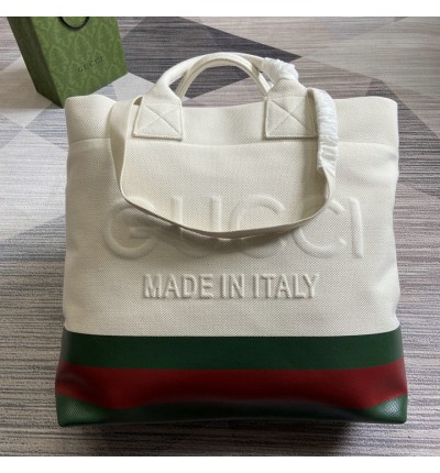 Gucci tote bag with embossed detail in canvas
