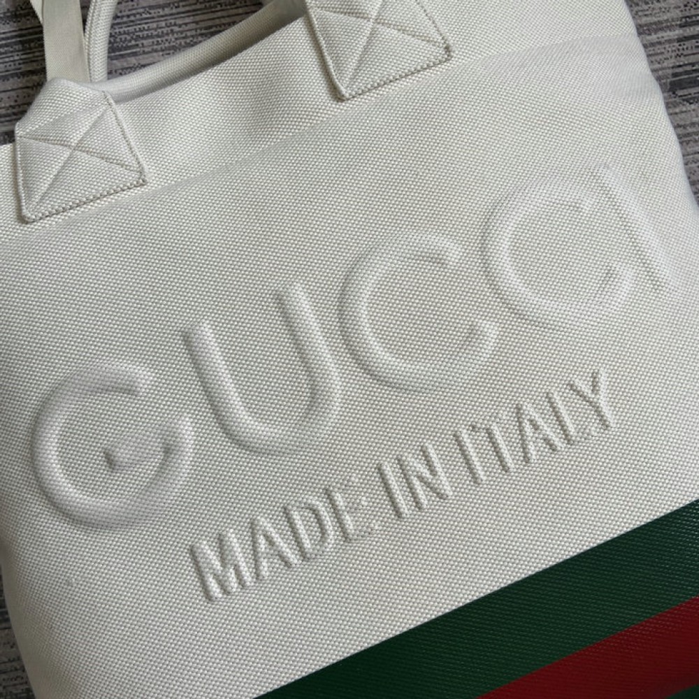 Gucci tote bag with embossed detail in canvas 