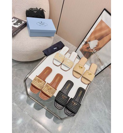 Prada raffia slippers 36-42