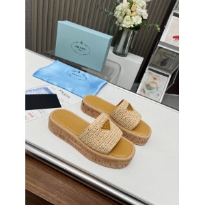 Prada natural crochet sandals platform slides 36-45 Shoes