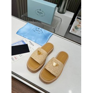 Prada natural crochet sandals platform slides 36-45 Shoes