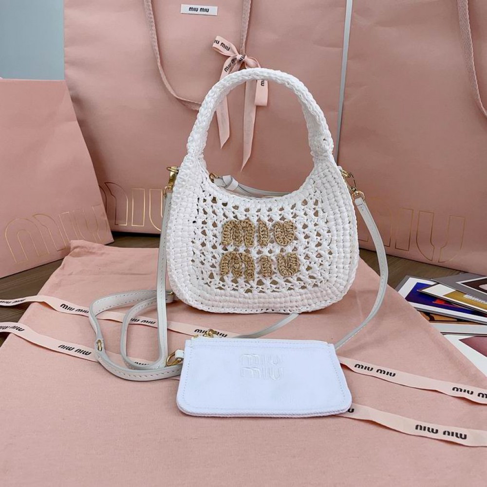 Miu Miu Wander crochet-knit shoulder bag 