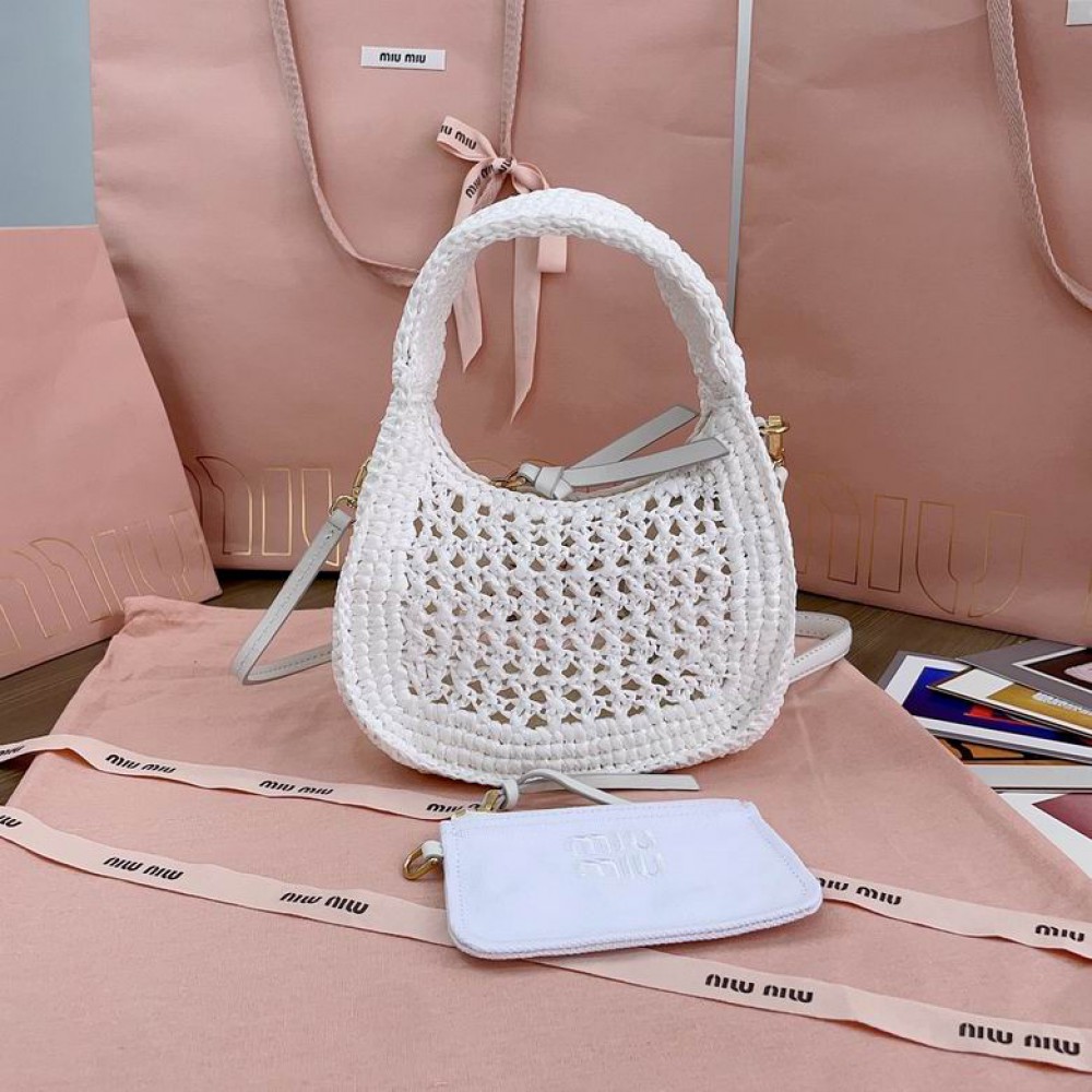 Miu Miu Wander crochet-knit shoulder bag 