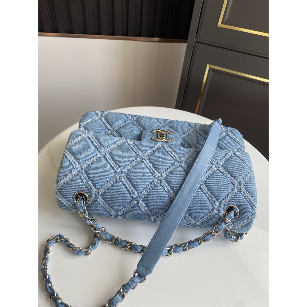 Chanel classic flap bag medium size denim 25.5X15X6cm Bags