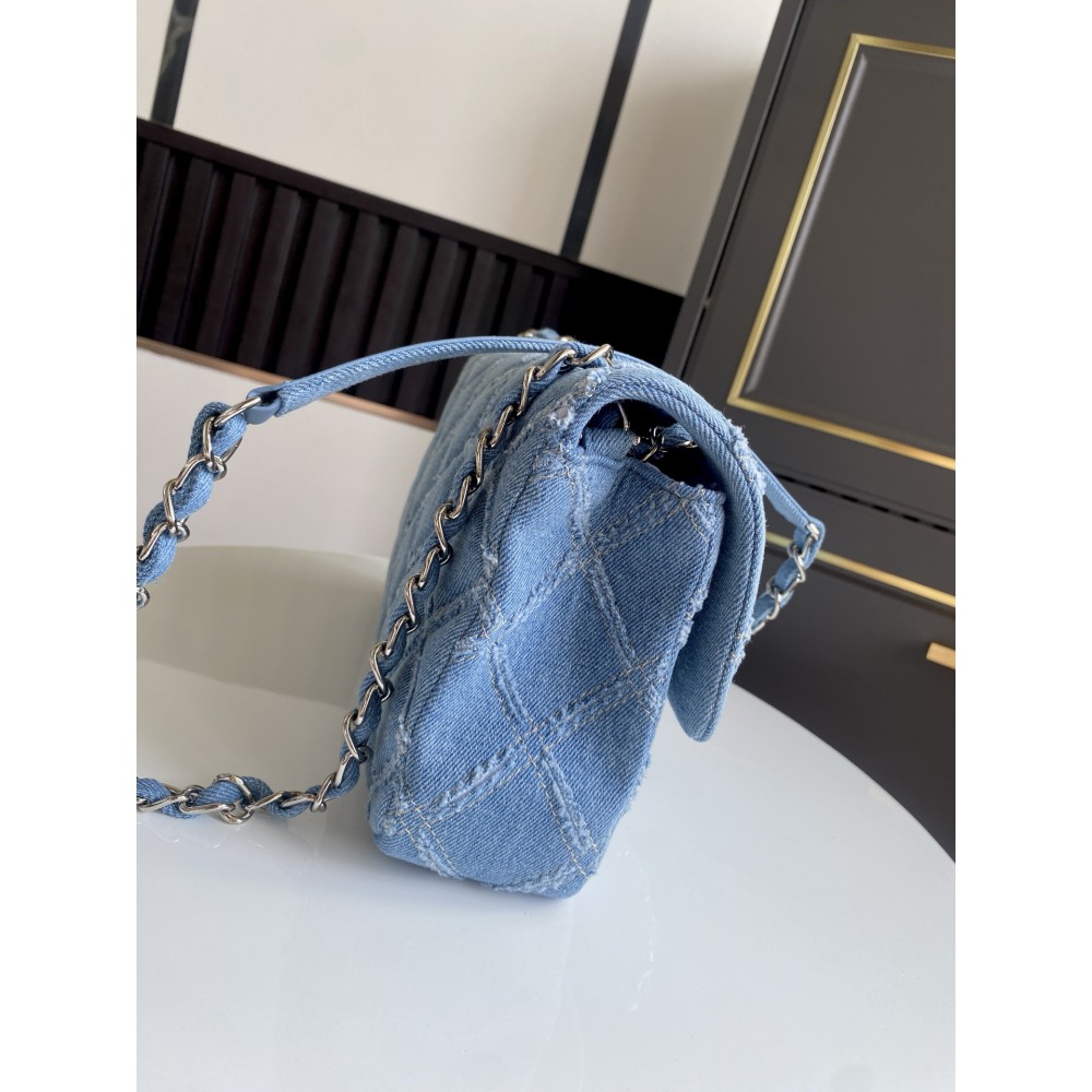 Chanel classic flap bag medium size denim 25.5X15X6cm Bags