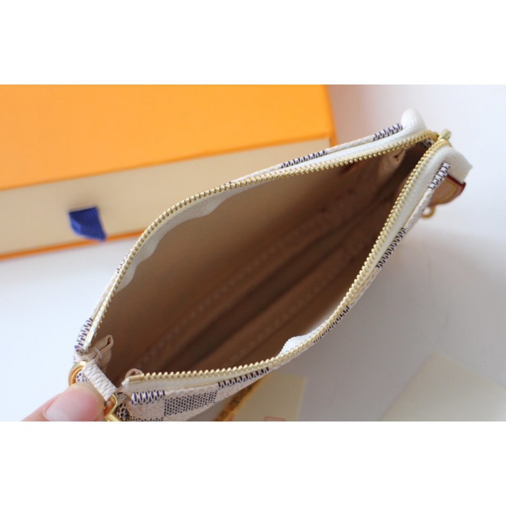 Lv Mini Pochette Accessories 15.5x10.5x4cm damier azur Bags