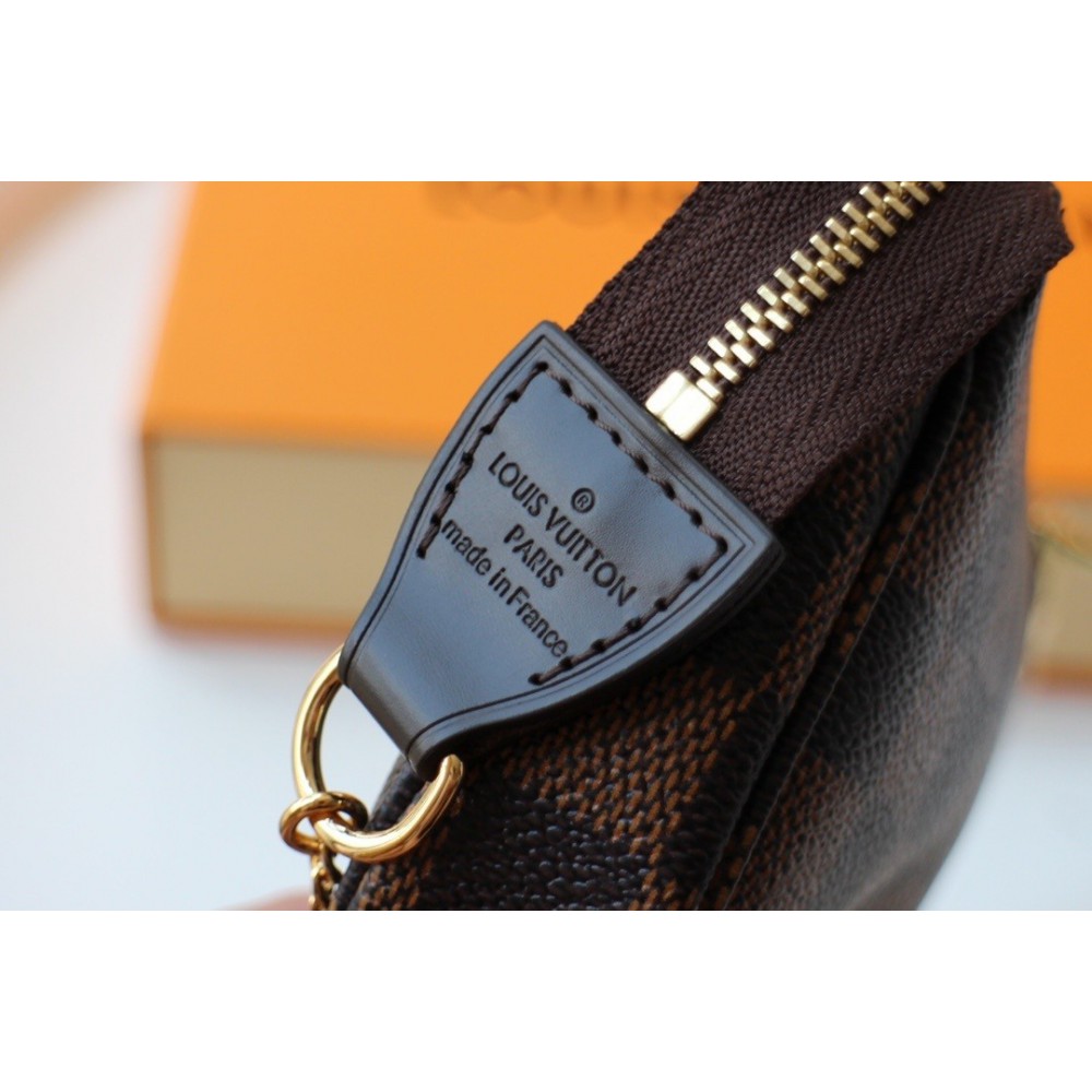 Lv Mini Pochette Accessories 15.5x10.5x4cm damier ebene Bags