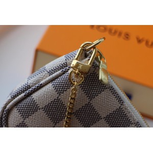 Lv Mini Pochette Accessories 15.5x10.5x4cm damier azur Bags