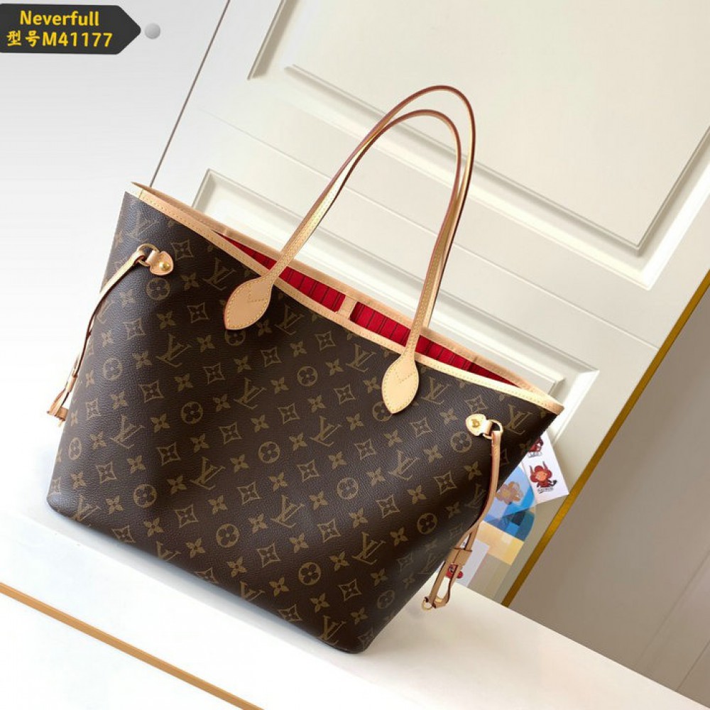 Lv Neverfull GM-MM size monogram red indise Bags
