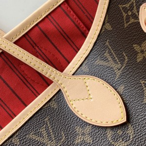 Lv Neverfull GM-MM size monogram red indise Bags