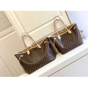 Lv Neverfull GM-MM size monogram beige indise Bags