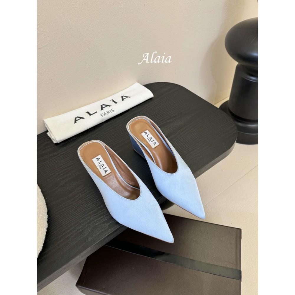 Alaia Cube 75 satin wedge mules 35-42 Shoes