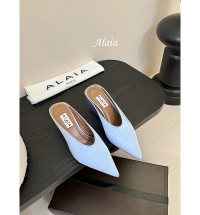 Alaia Cube 75 satin wedge mules 35-42