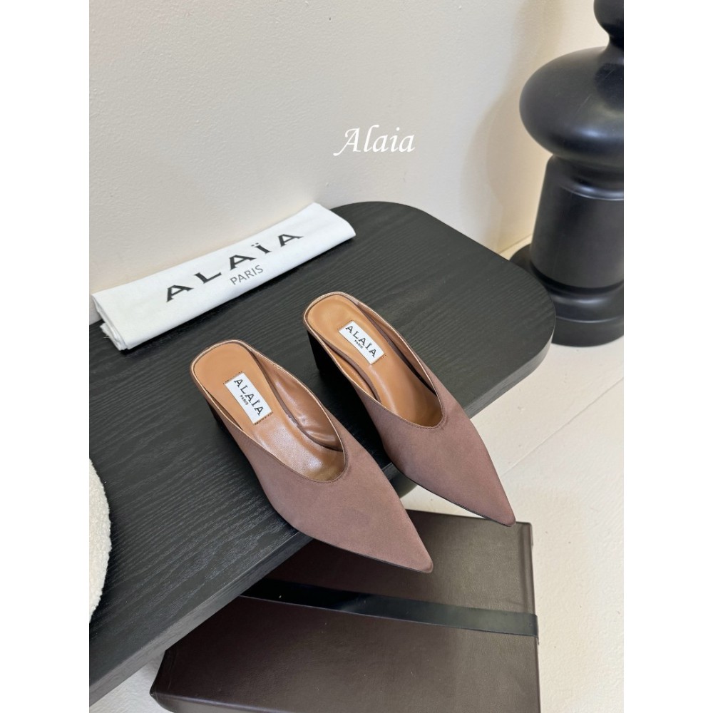 Alaia Cube 75 satin wedge mules 35-42 Shoes