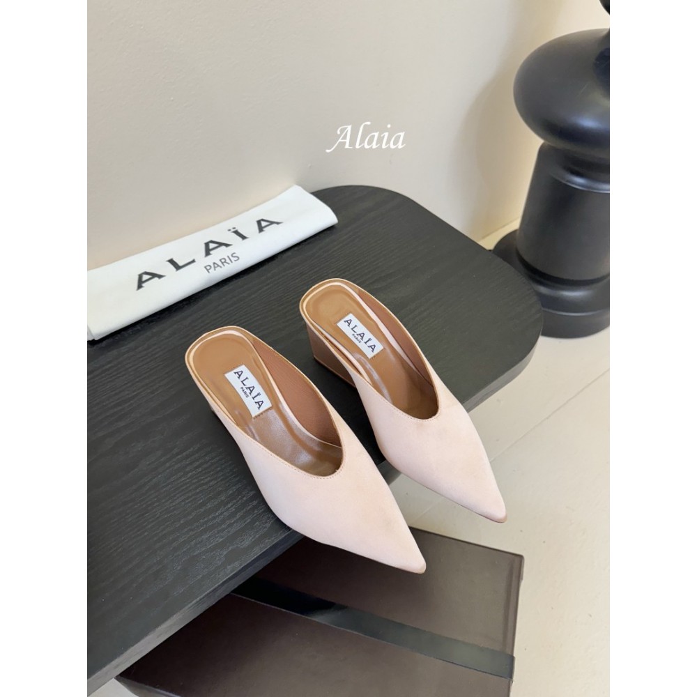 Alaia Cube 75 satin wedge mules 35-42 Shoes