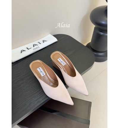 Alaia Cube 75 satin wedge mules 35-42