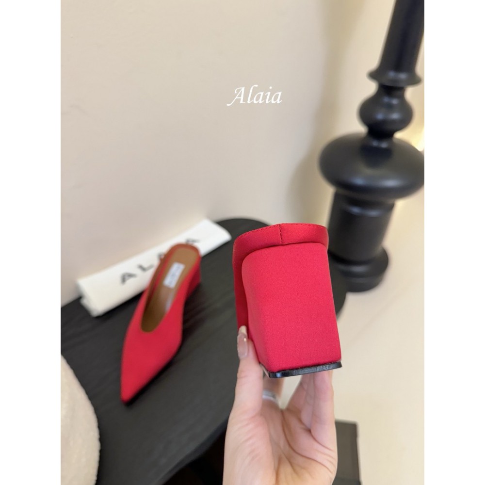 Alaia Cube 75 satin wedge mules 35-42 Shoes