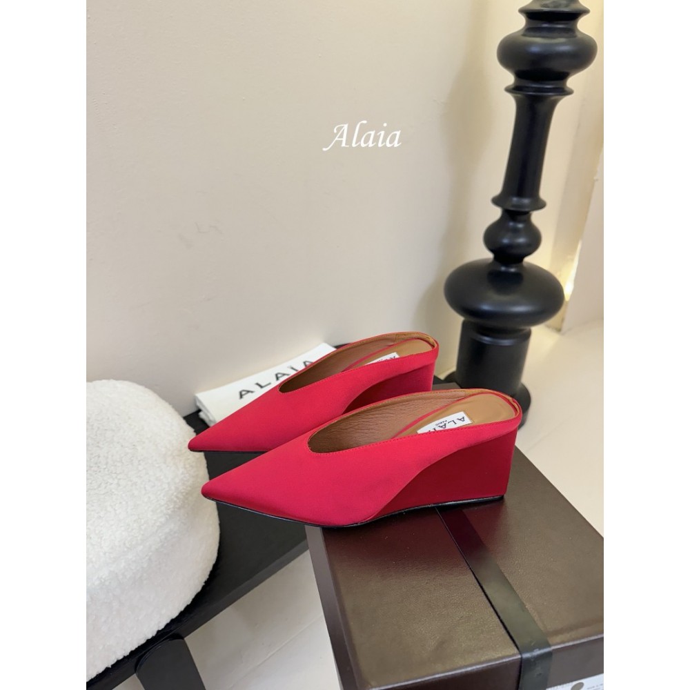 Alaia Cube 75 satin wedge mules 35-42 Shoes