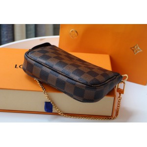 Lv Mini Pochette Accessories 15.5x10.5x4cm damier ebene Bags