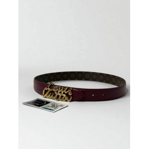 Lv Script 3cm belt reversible rosso - canvas  Accesories