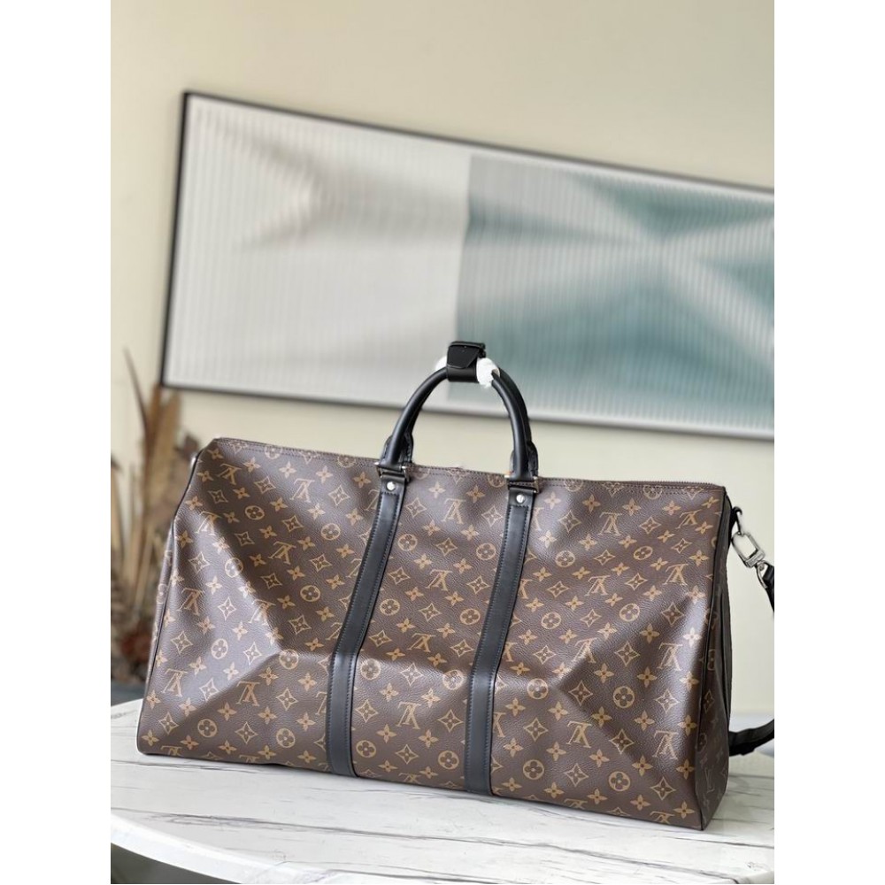 Lv Keepall M41414老花黄 黑皮 55x31x26cm Vacation shop
