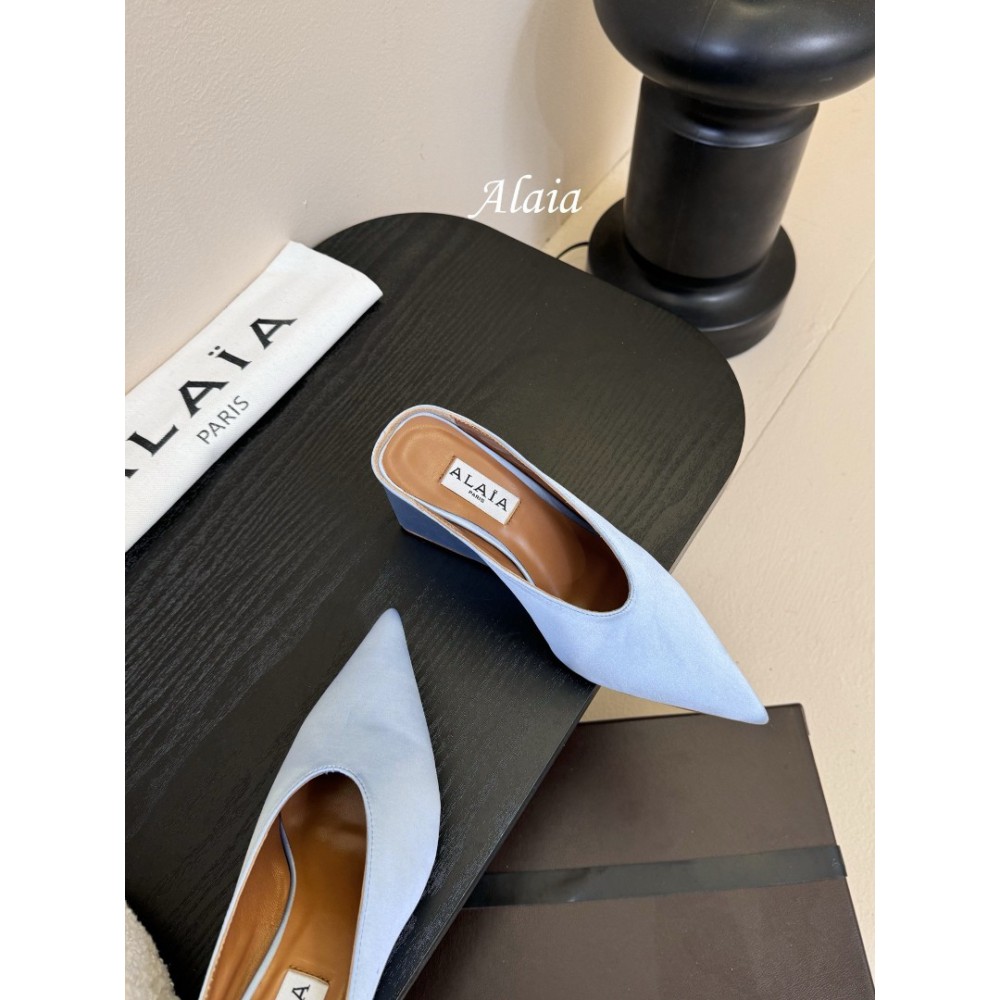 Alaia Cube 75 satin wedge mules 35-42 Shoes