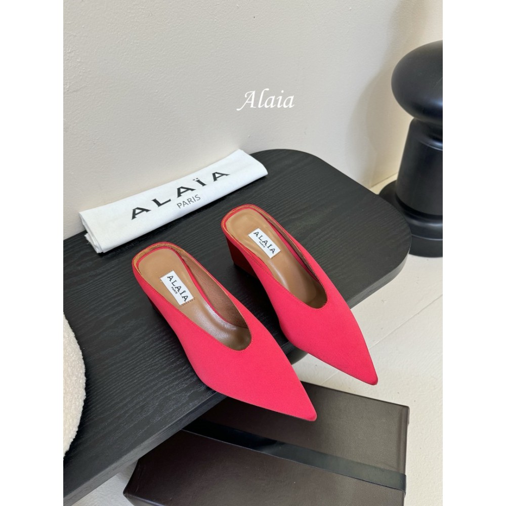 Alaia Cube 75 satin wedge mules 35-42 Shoes