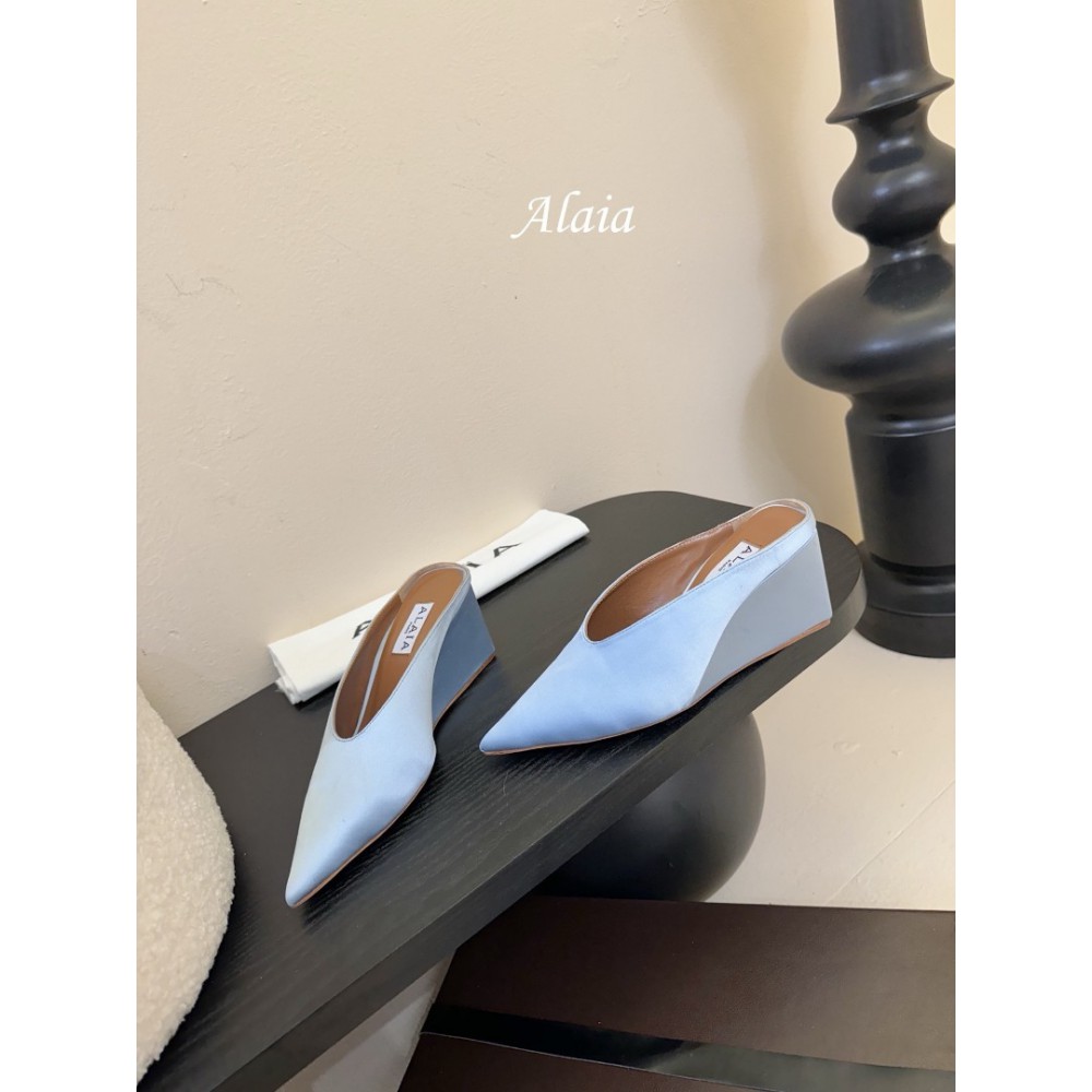 Alaia Cube 75 satin wedge mules 35-42 Shoes