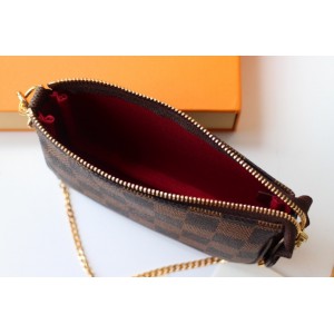 Lv Mini Pochette Accessories 15.5x10.5x4cm damier ebene Bags
