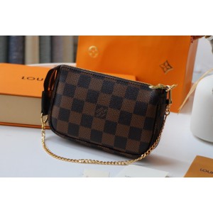 Lv Mini Pochette Accessories 15.5x10.5x4cm damier ebene Bags