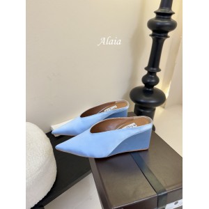 Alaia Cube 75 satin wedge mules 35-42 Shoes