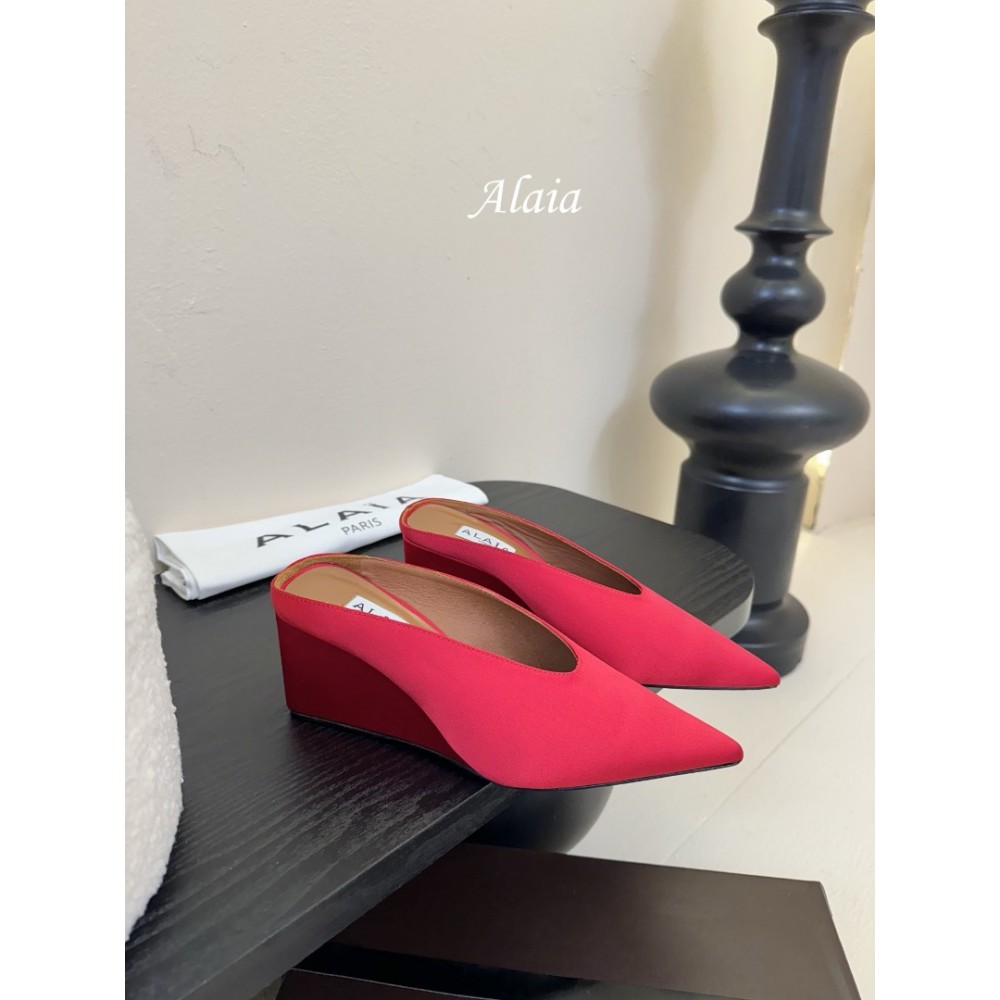 Alaia Cube 75 satin wedge mules 35-42 Shoes