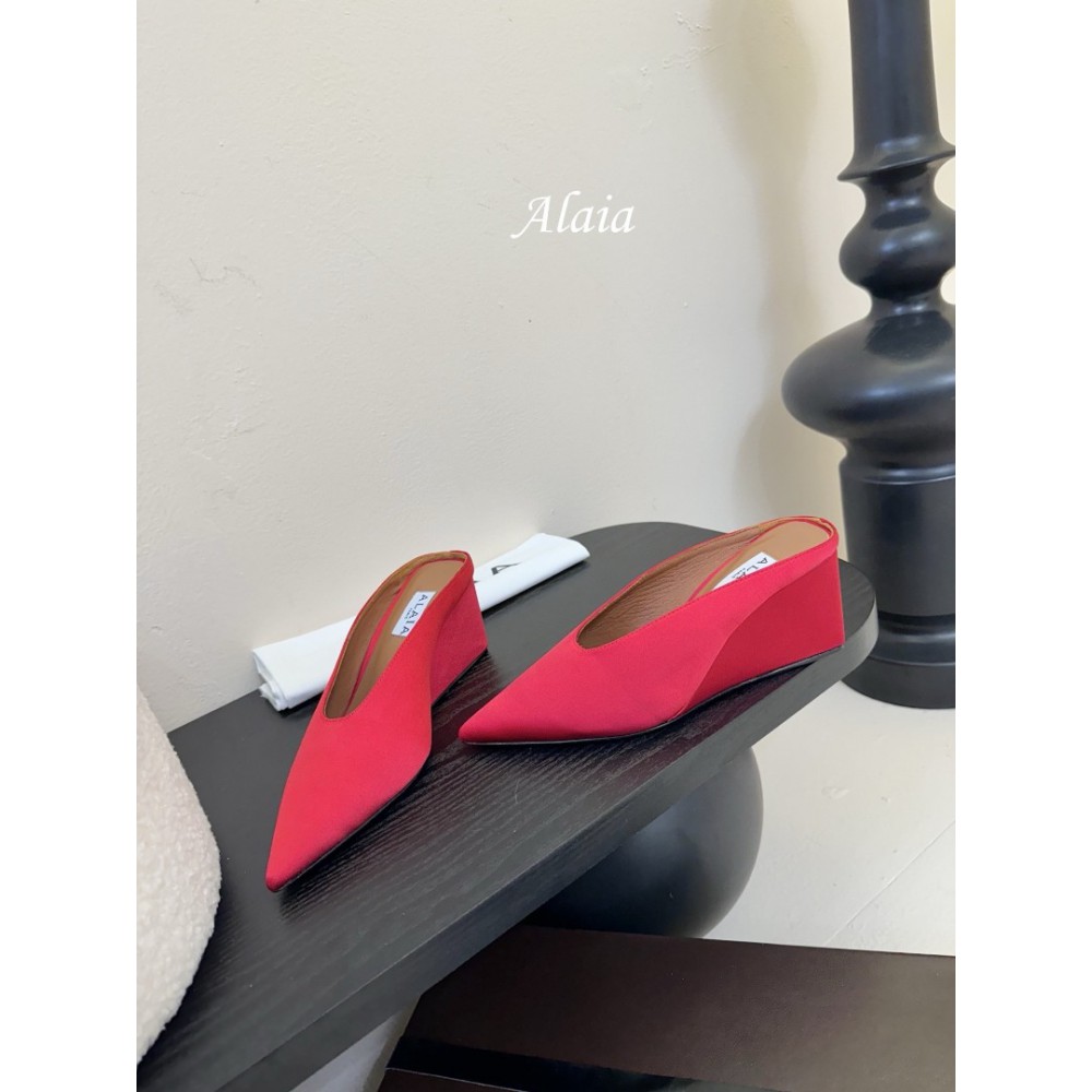 Alaia Cube 75 satin wedge mules 35-42 Shoes