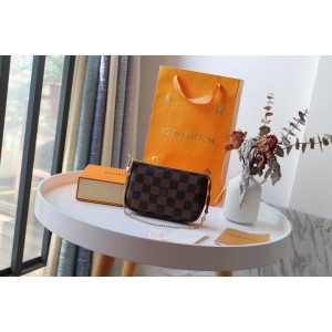 Lv Mini Pochette Accessories 15.5x10.5x4cm damier ebene Bags